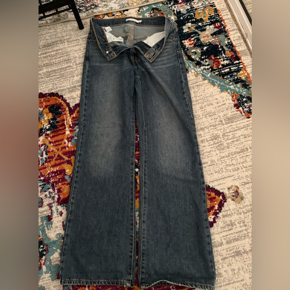 Classic Wide-Leg Women’s Jeans in Dark Blue